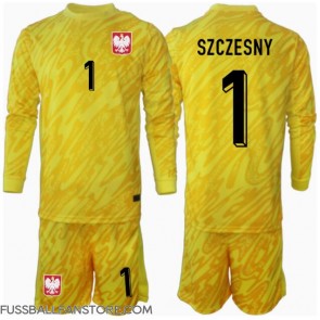 Polen Wojciech Szczesny #1 Torwart Replik Heimtrikot Kinder EM 2024 Langarm (+ Kurze Hosen)